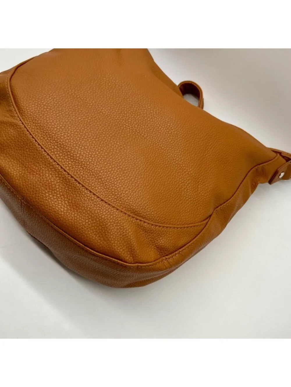 Thirty-One Tan Pebbled Faux Leather Hobo Bag